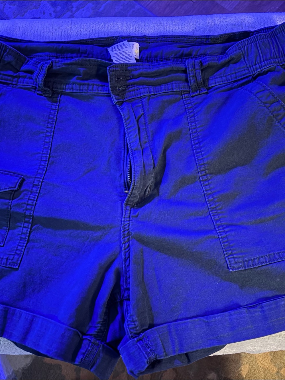 Time and Tru Women's High Waist Shorts - Blue